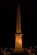 The obelisk is well lit and still beautiful in the late evening.