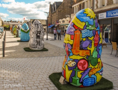 These "eggs" were all unique pieces of French art in the city of Paimpol, Brittany France.